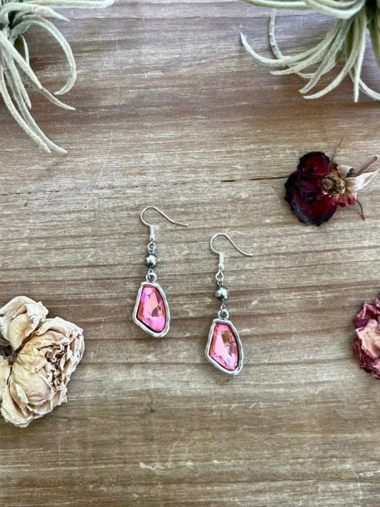 Pink Dangle and Sterling Silver Pearls Earrings - CountryFide Custom Accessories and Outdoors