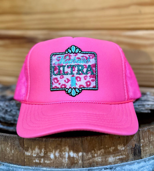 PINK MICH ULTRA PATCH TRUCKER HAT - CountryFide Custom Accessories and Outdoors