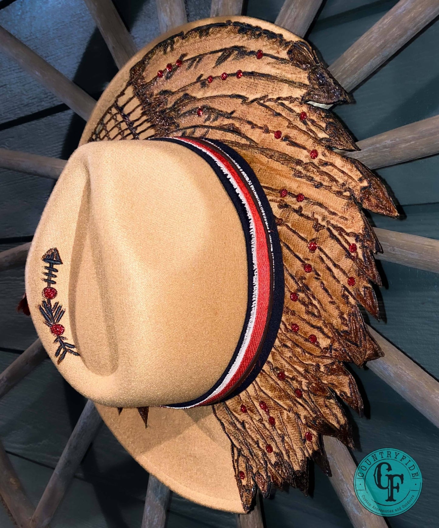 RED FEATHER INDIAN FEDORA - CountryFide Custom Accessories and Outdoors