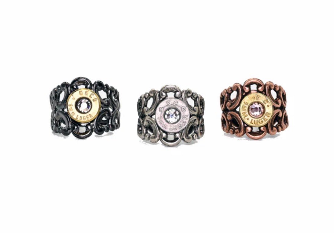 Romantic Scroll Rings - Brass and Silver - CountryFide Custom Accessories and Outdoors