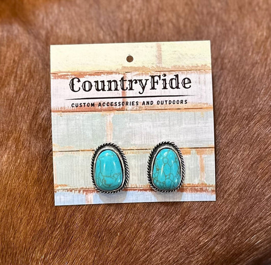 Sadie Turquoise Stone Stud Earrings - CountryFide Custom Accessories and Outdoors
