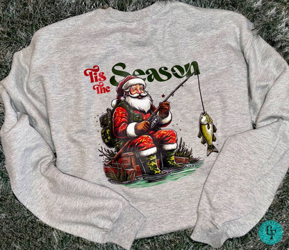 SANTA FISHING SWEATSHIRT - CountryFide Custom Accessories and Outdoors