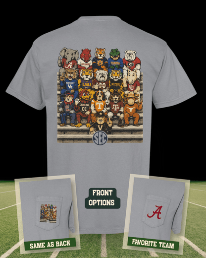 SEC FOOTBALL TEAM COMFORT COLORS TEE - CountryFide Custom Accessories and Outdoors