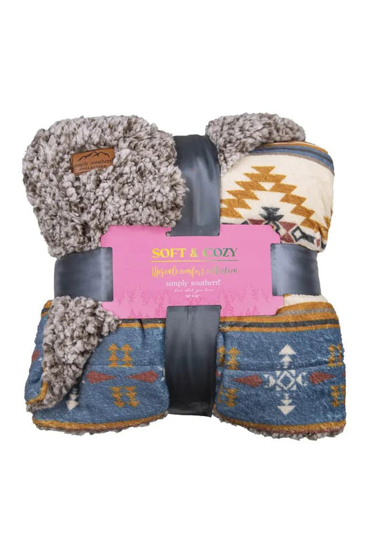 Simply Southern Tribe Print Sherpa Blanket - CountryFide Custom Accessories and Outdoors