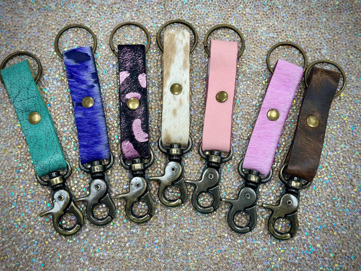 Country Styled Keychains SINGLE COWHIDE WESTERN KEYCHAINS – CountryFide Custom Accessories and ...