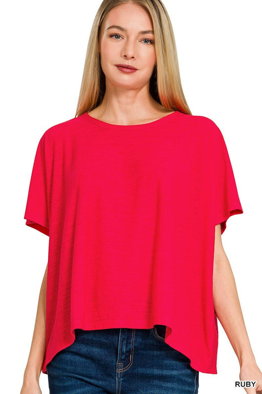 SLUB BOX TEE - RUBY - CountryFide Custom Accessories and Outdoors