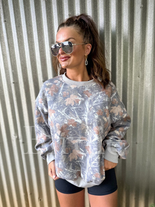 Soft Spun Crewneck in Timber Haze Camo by Birdie - CountryFide Custom Accessories and Outdoors