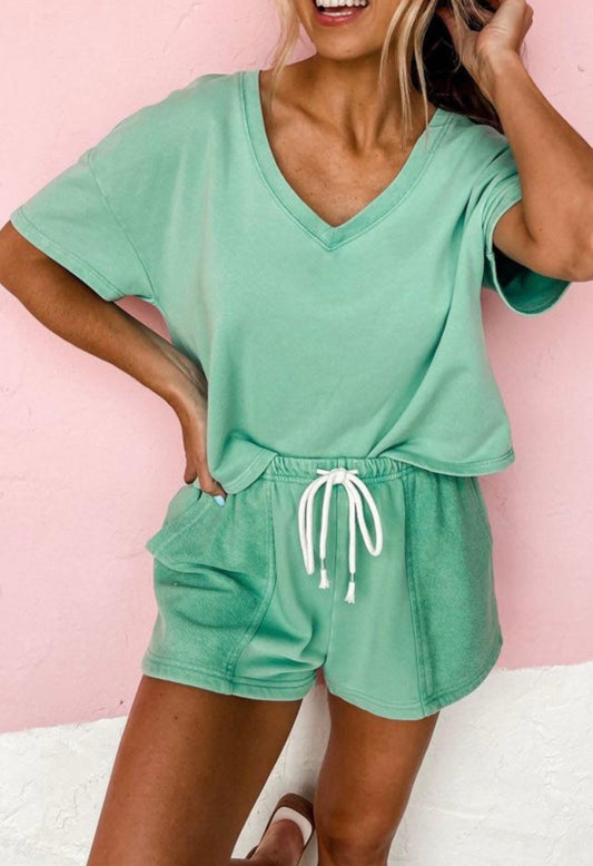 SOLID TEE AND PATCHWORK SHORTS SET - CountryFide Custom Accessories and Outdoors