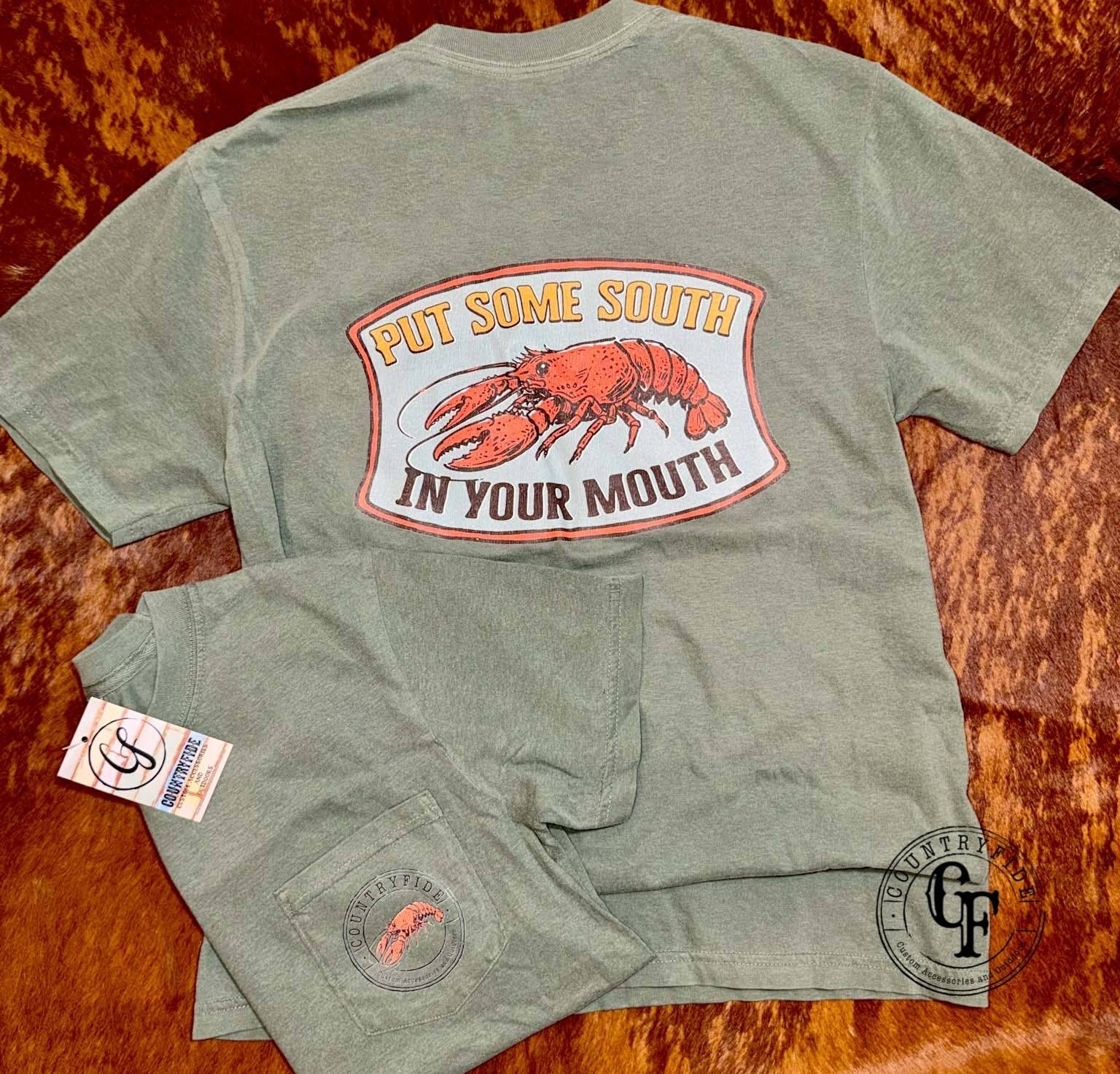 SOUTH IN YOUR MOUTH POCKET TEE - CountryFide Custom Accessories and Outdoors