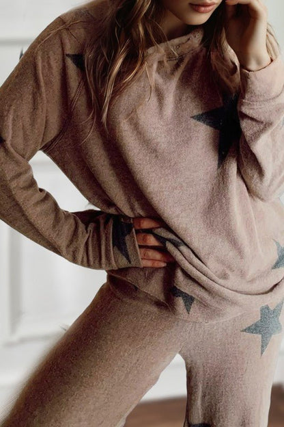 Star Loose Drawstring Wide Leg 2pcs Lounge Set - CountryFide Custom Accessories and Outdoors