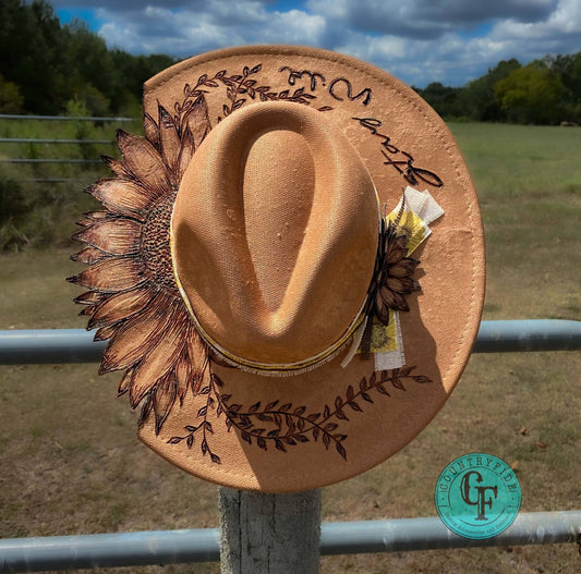 STAY WILD SUNFLOWER FEDORA - CountryFide Custom Accessories and Outdoors