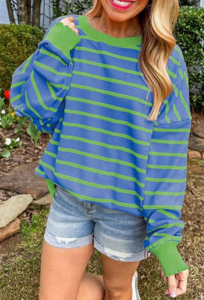 Stripe Round Neck Sweater - **PREORDER** - CountryFide Custom Accessories and Outdoors