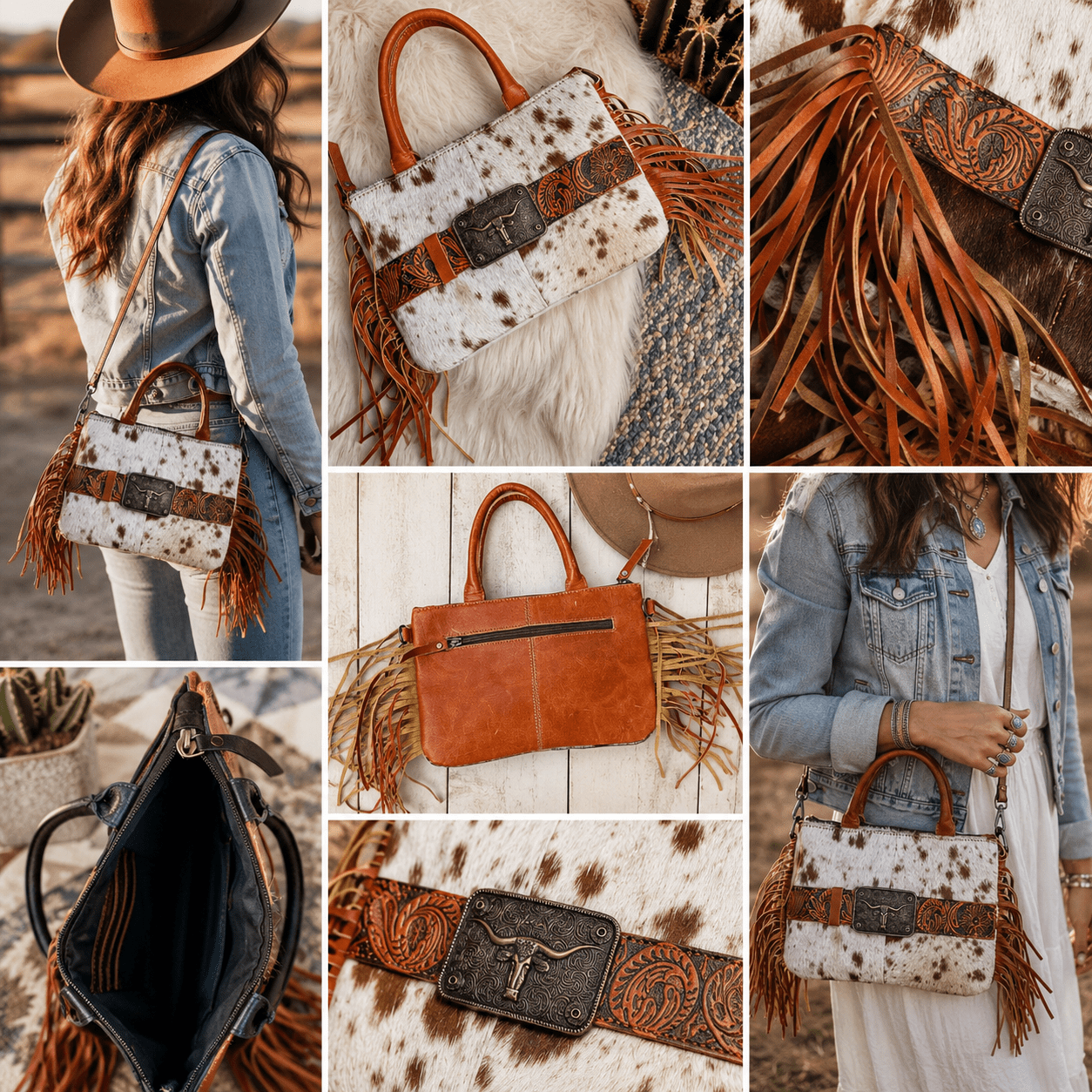 Tan Buckle Fringe Crossbody Bag - CountryFide Custom Accessories and Outdoors