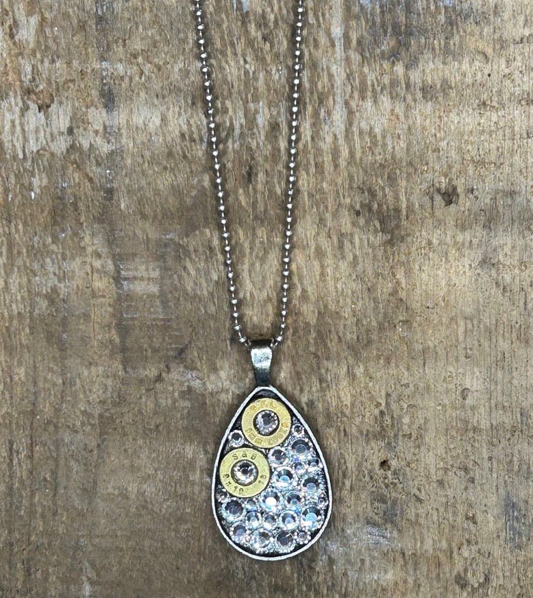 Teardrop Necklace - Brass and Silver - CountryFide Custom Accessories and Outdoors