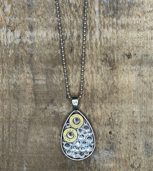 Teardrop Necklace - Brass and Silver - CountryFide Custom Accessories and Outdoors