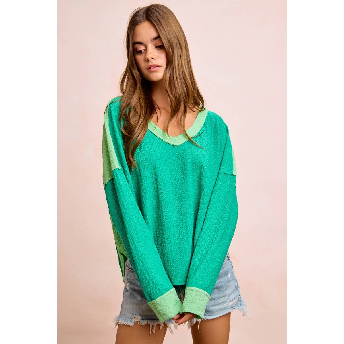 TEXTURED JERSEY COLOR BLOCK TOP WITH CUT EDGE - CountryFide Custom Accessories and Outdoors