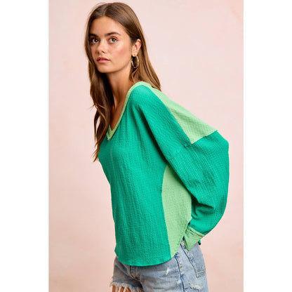 TEXTURED JERSEY COLOR BLOCK TOP WITH CUT EDGE - CountryFide Custom Accessories and Outdoors