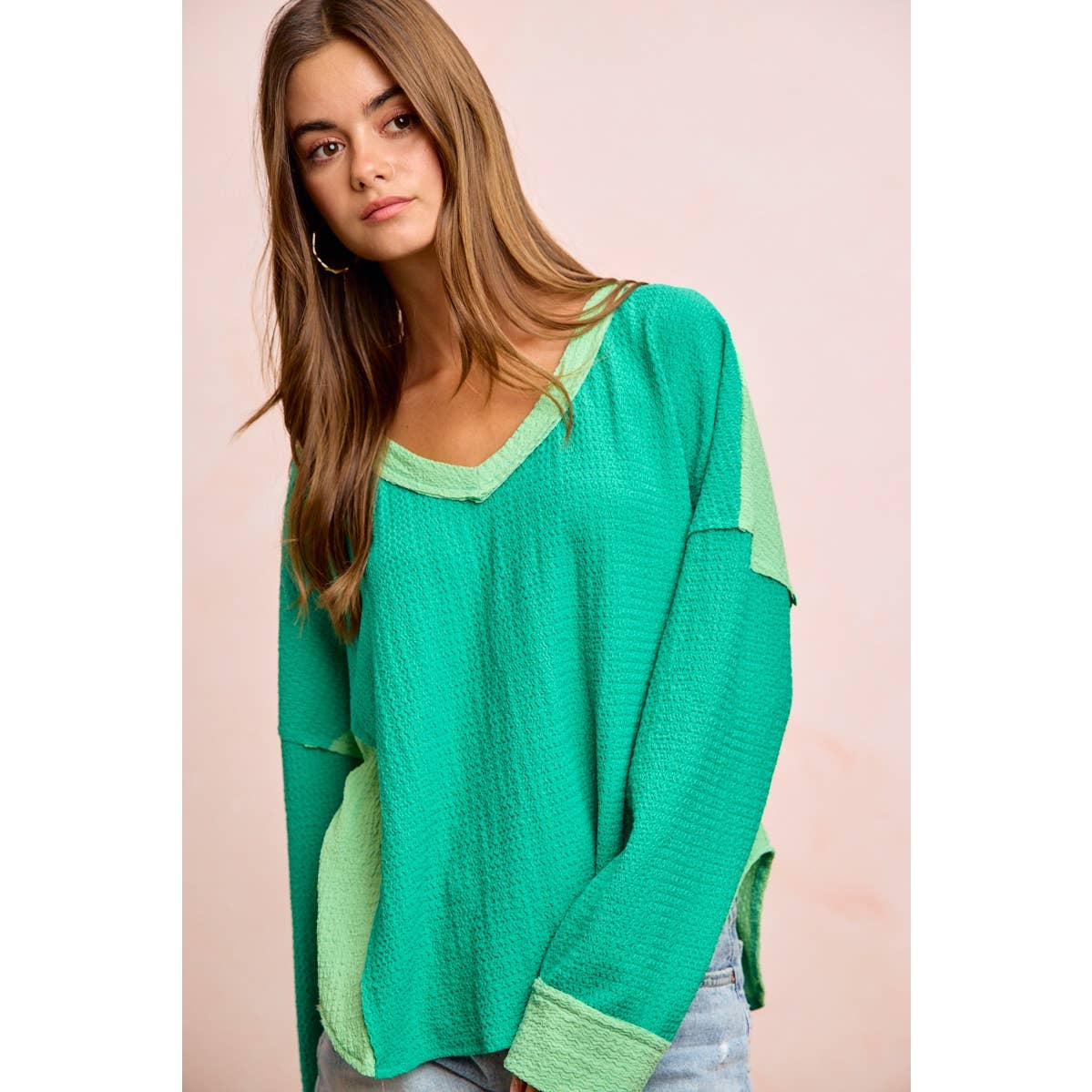 TEXTURED JERSEY COLOR BLOCK TOP WITH CUT EDGE - CountryFide Custom Accessories and Outdoors