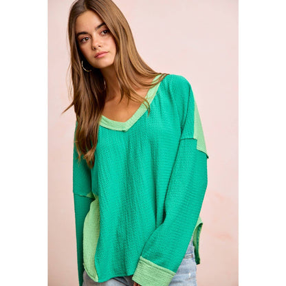 TEXTURED JERSEY COLOR BLOCK TOP WITH CUT EDGE - CountryFide Custom Accessories and Outdoors