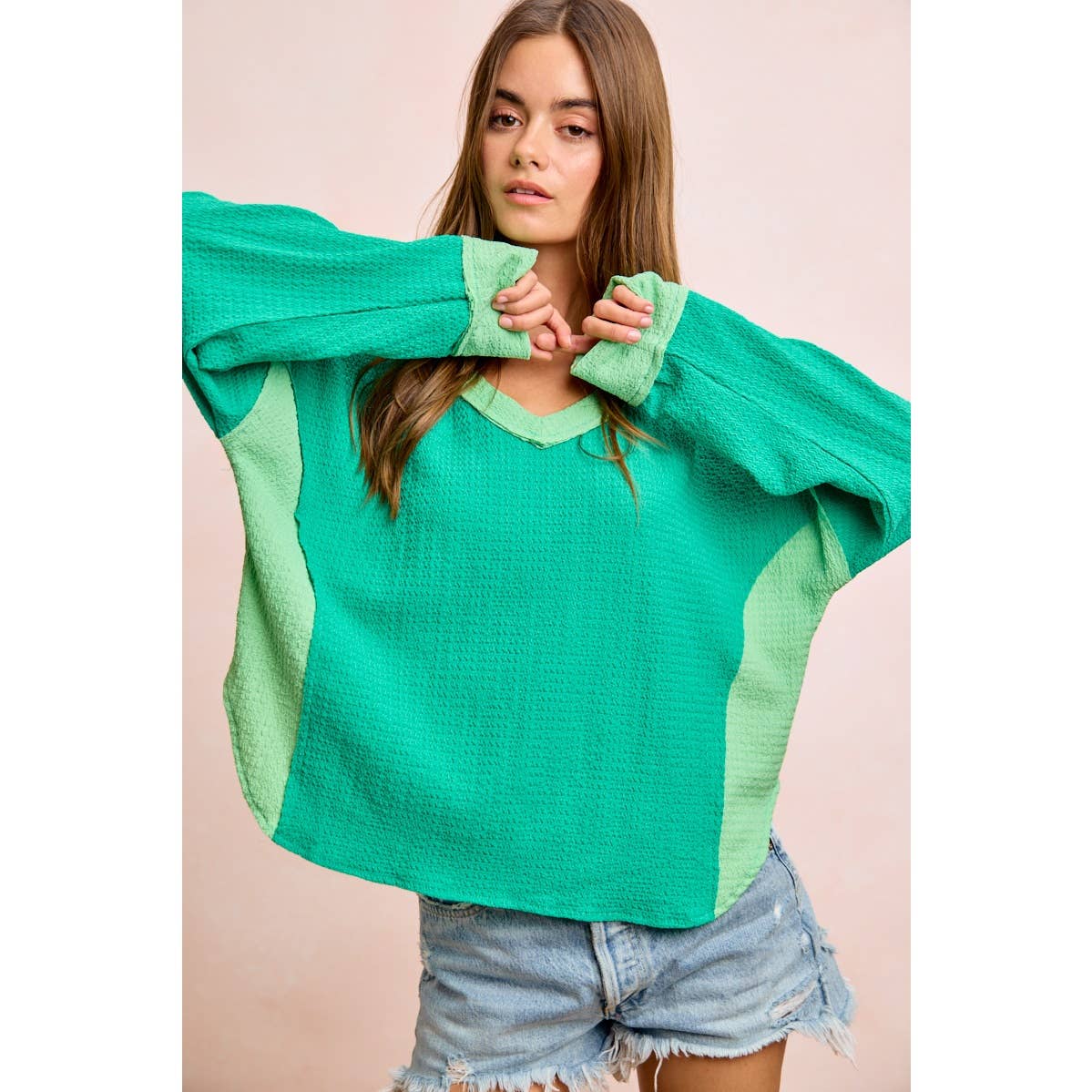 TEXTURED JERSEY COLOR BLOCK TOP WITH CUT EDGE - CountryFide Custom Accessories and Outdoors