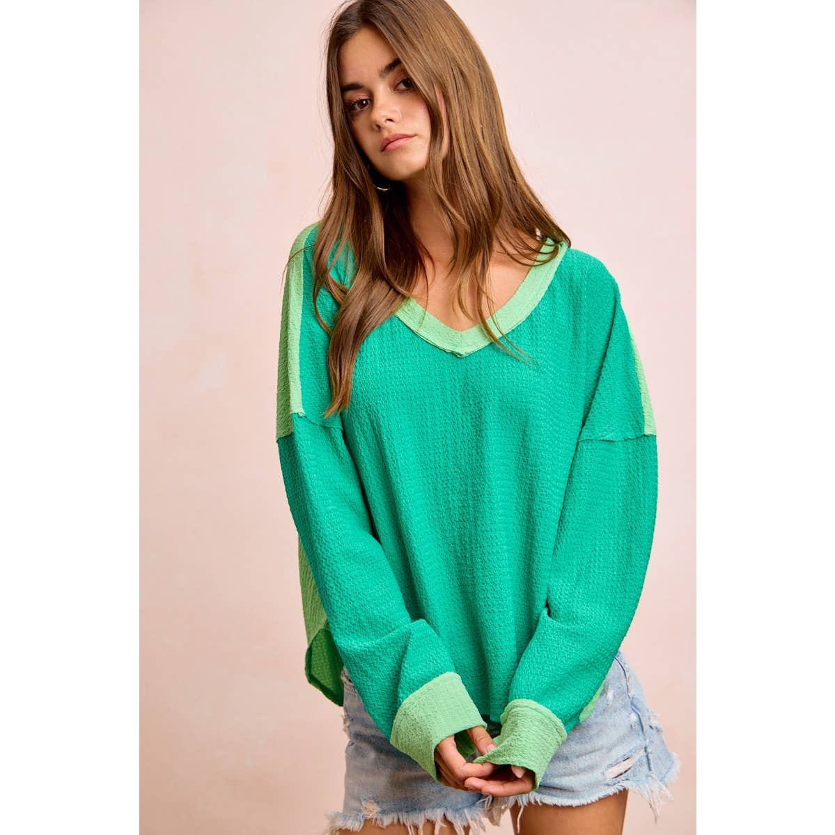 TEXTURED JERSEY COLOR BLOCK TOP WITH CUT EDGE - CountryFide Custom Accessories and Outdoors