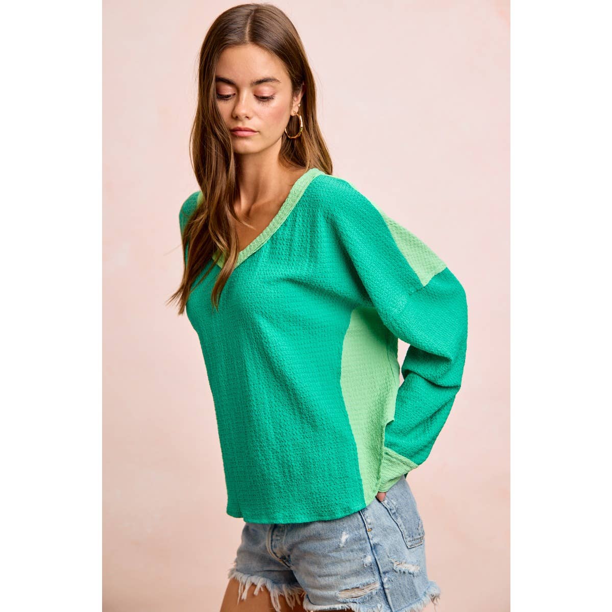 TEXTURED JERSEY COLOR BLOCK TOP WITH CUT EDGE - CountryFide Custom Accessories and Outdoors