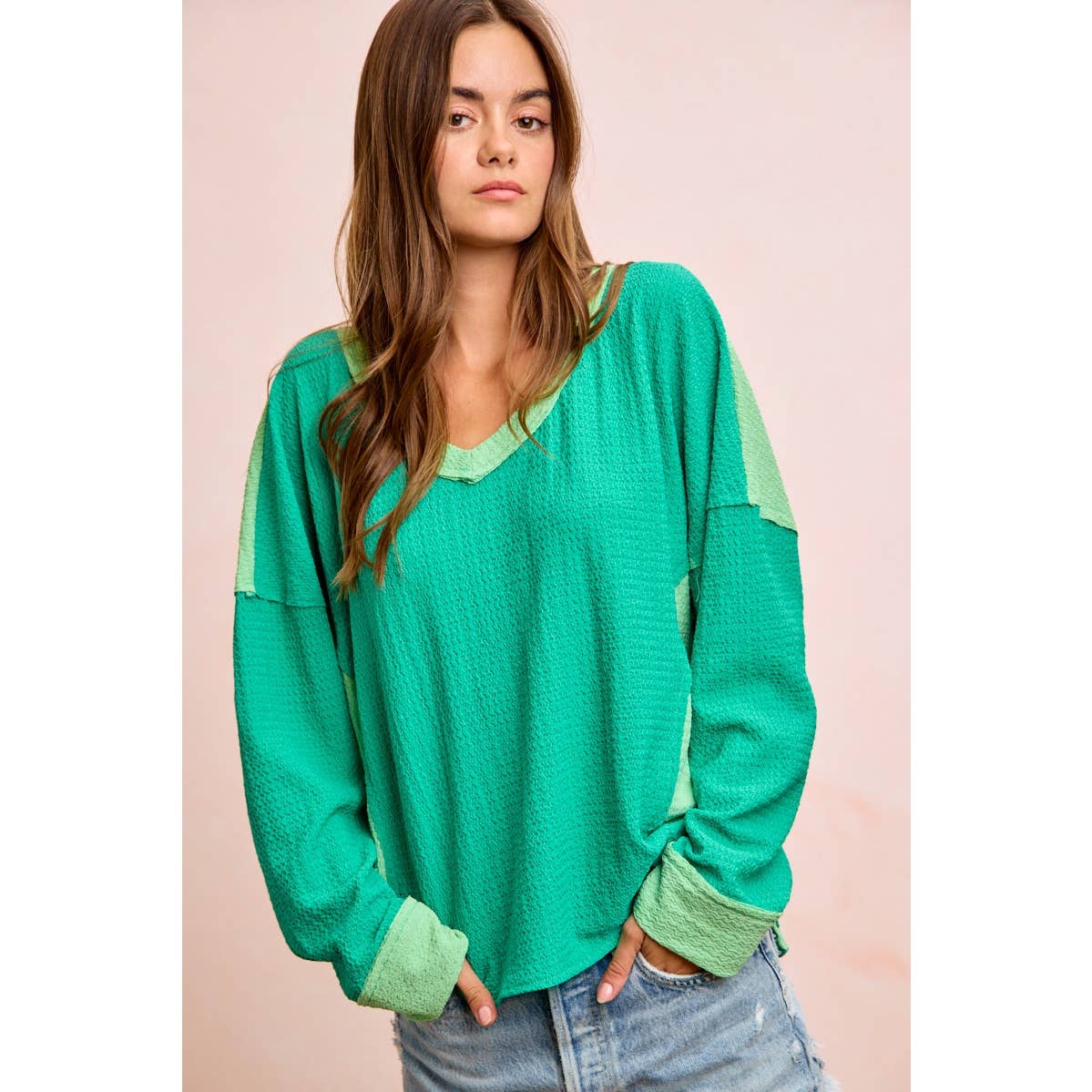 TEXTURED JERSEY COLOR BLOCK TOP WITH CUT EDGE - CountryFide Custom Accessories and Outdoors