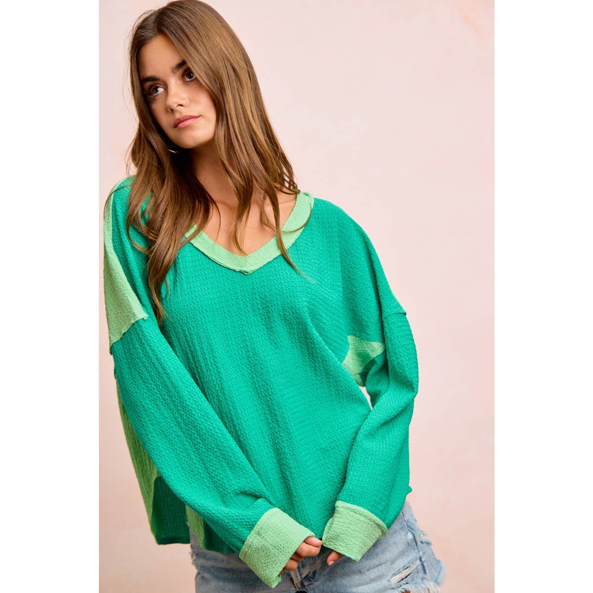 TEXTURED JERSEY COLOR BLOCK TOP WITH CUT EDGE - CountryFide Custom Accessories and Outdoors