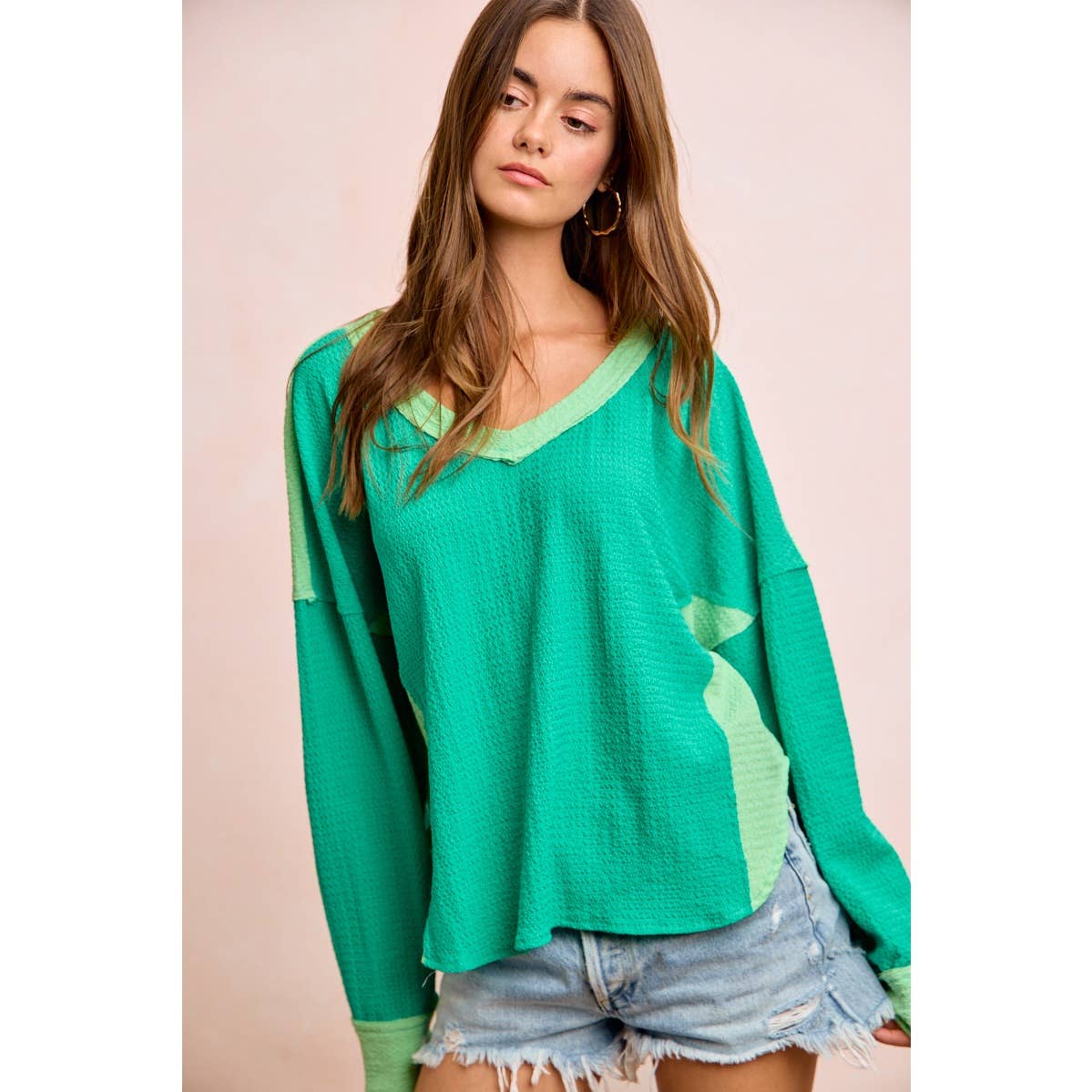 TEXTURED JERSEY COLOR BLOCK TOP WITH CUT EDGE - CountryFide Custom Accessories and Outdoors