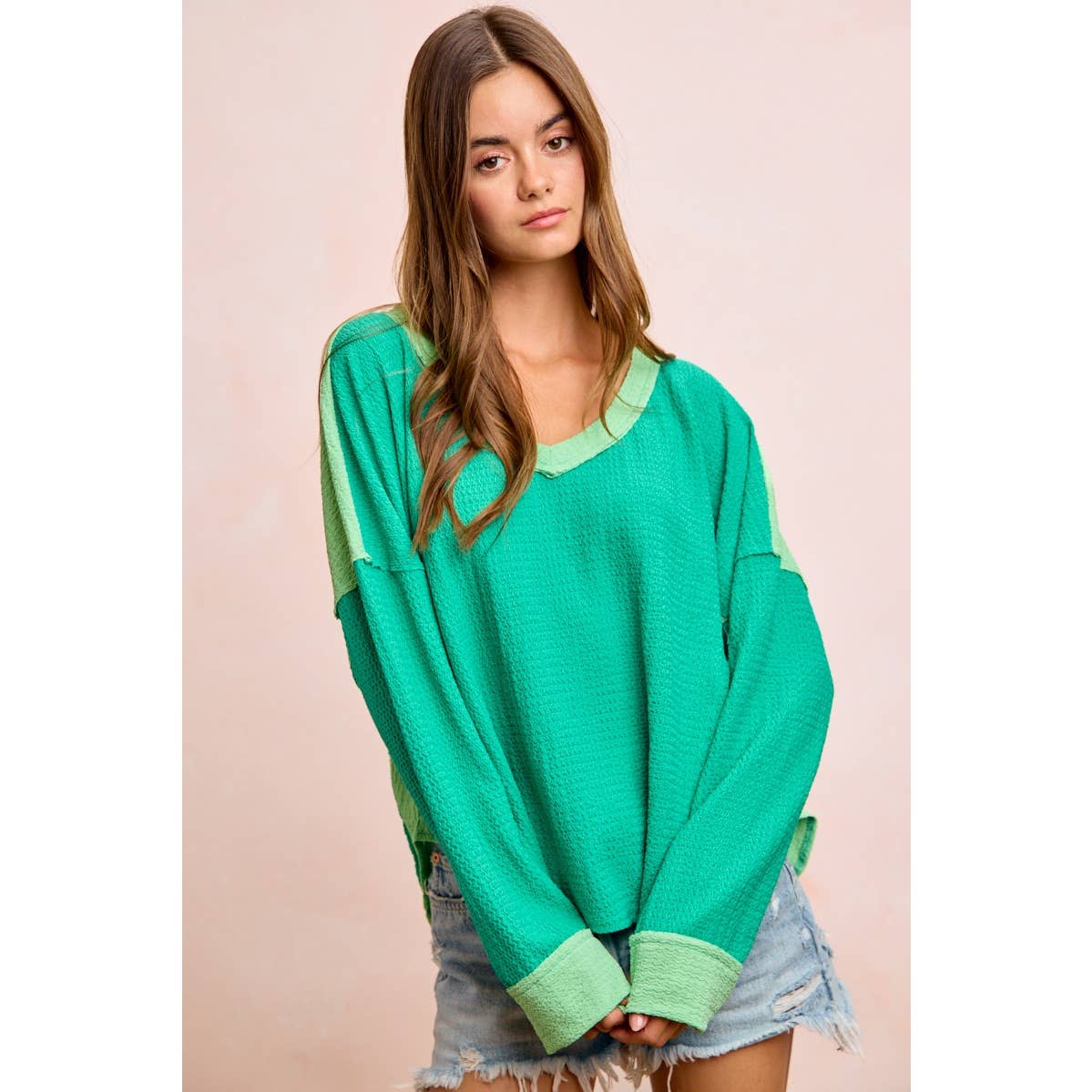 TEXTURED JERSEY COLOR BLOCK TOP WITH CUT EDGE - CountryFide Custom Accessories and Outdoors