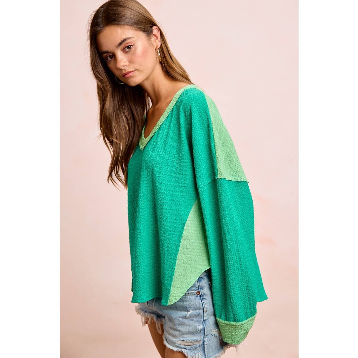 TEXTURED JERSEY COLOR BLOCK TOP WITH CUT EDGE - CountryFide Custom Accessories and Outdoors
