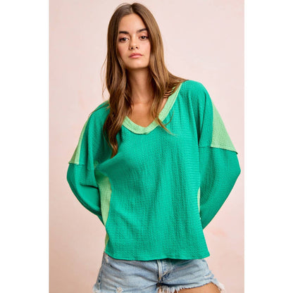 TEXTURED JERSEY COLOR BLOCK TOP WITH CUT EDGE - CountryFide Custom Accessories and Outdoors