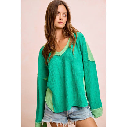 TEXTURED JERSEY COLOR BLOCK TOP WITH CUT EDGE - CountryFide Custom Accessories and Outdoors