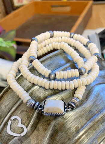 THE TULSA STRETCH BRACELET SET IN IVORY - CountryFide Custom Accessories and Outdoors