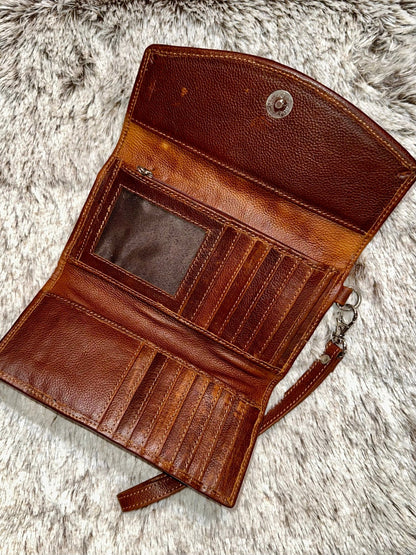 TOOLED LEATHER AND COWHIDE WALLET - CountryFide Custom Accessories and Outdoors