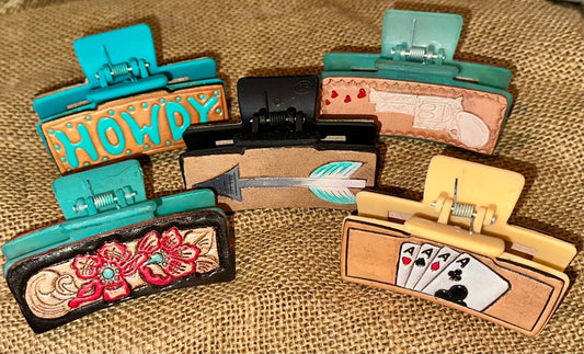 TOOLED LEATHER CLAW CLIPS - CountryFide Custom Accessories and Outdoors