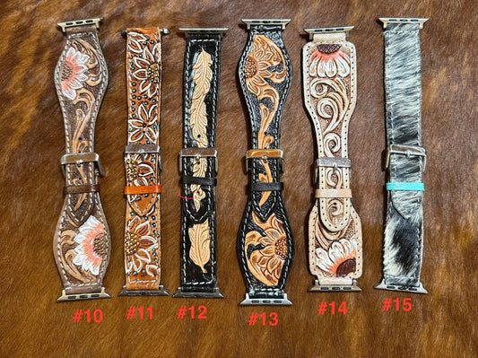 TOOLED LEATHER WESTERN WATCH BANDS 2 - CountryFide Custom Accessories and Outdoors