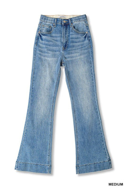 TUMMY CONTROL ELASTIC WAIST FLARE DENIM JEANS by ZENANA - CountryFide Custom Accessories and Outdoors
