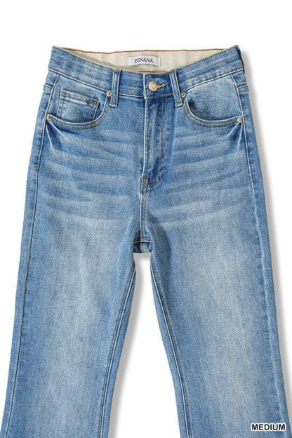 TUMMY CONTROL ELASTIC WAIST FLARE DENIM JEANS by ZENANA - CountryFide Custom Accessories and Outdoors