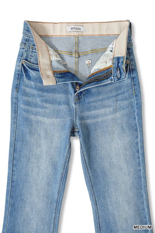 TUMMY CONTROL ELASTIC WAIST FLARE DENIM JEANS by ZENANA - CountryFide Custom Accessories and Outdoors