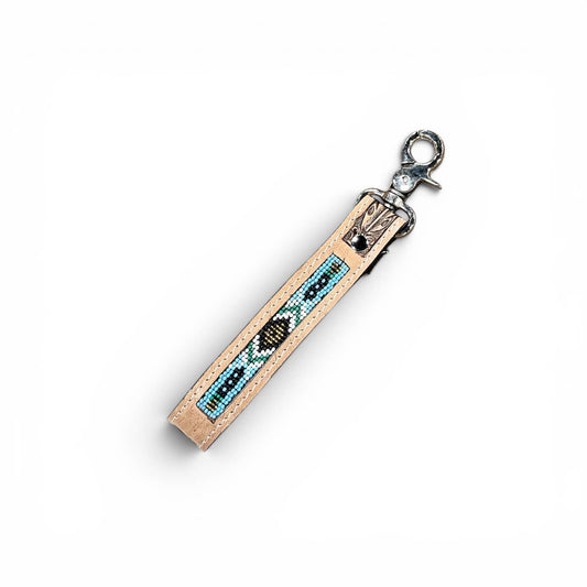 Turquoise Aztec Leather Wristlet Strap - CountryFide Custom Accessories and Outdoors