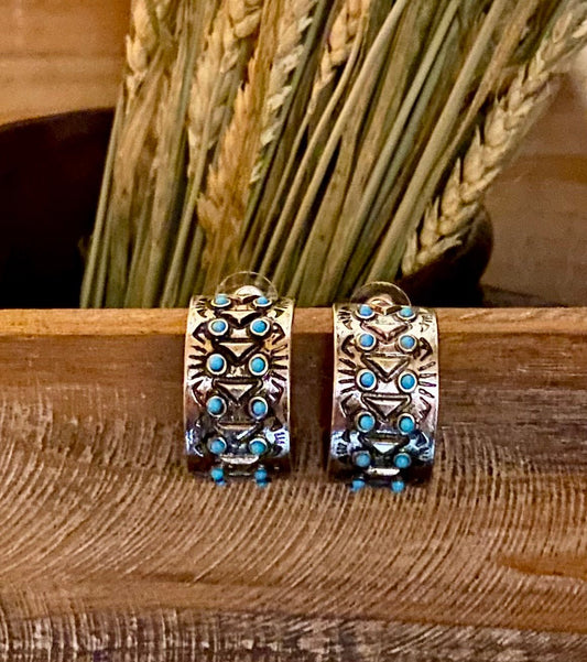 Turquoise Stone Cuff Hoops - CountryFide Custom Accessories and Outdoors