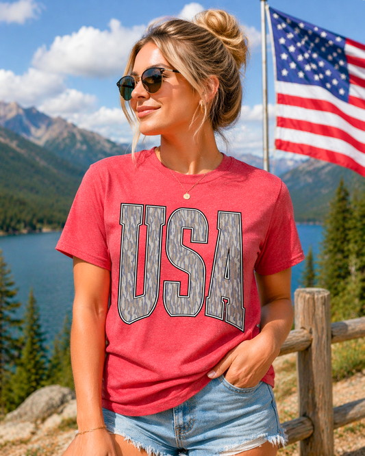USA BOTTOM LAND CAMO LETTERING TEE - CountryFide Custom Accessories and Outdoors