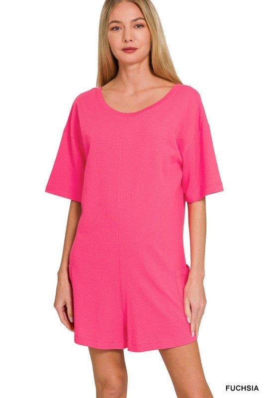 V Or Scoop Neck Reversible 2 - way Romper - Fushia - CountryFide Custom Accessories and Outdoors