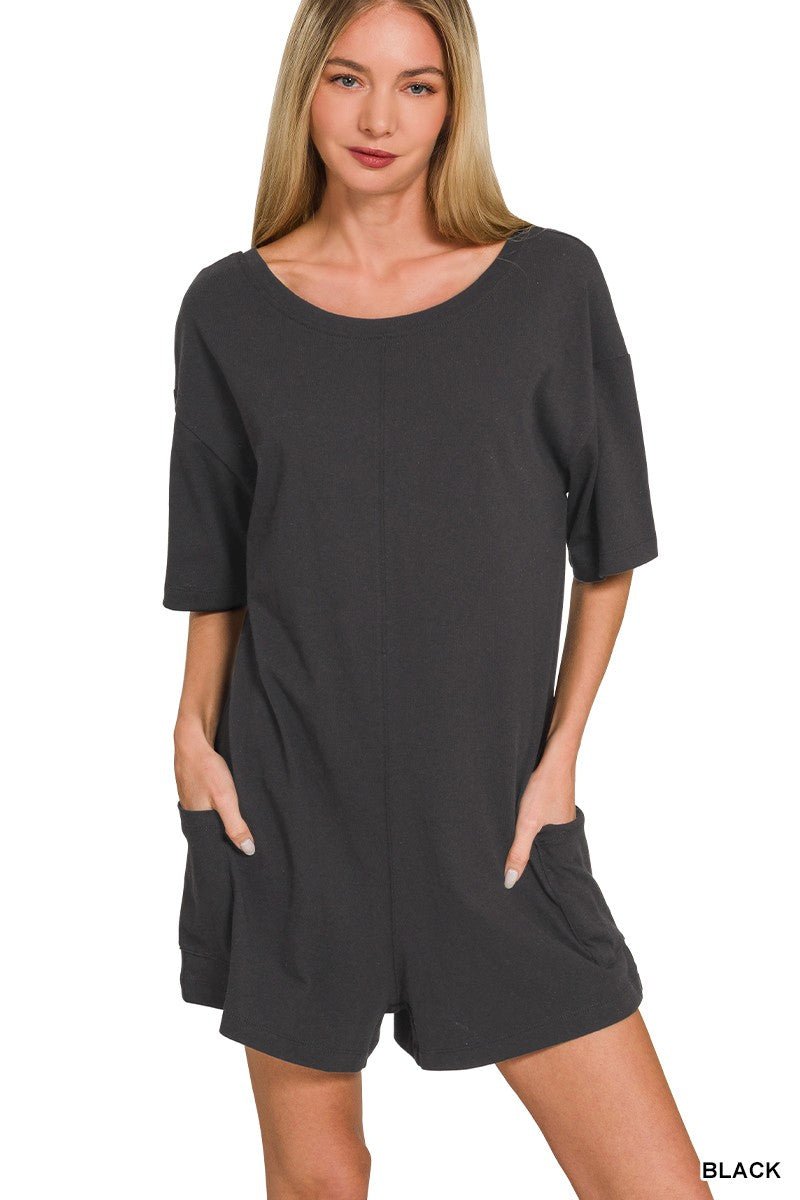 V Or Scoop Neck Reversible 2 - way Romper - Zenana - CountryFide Custom Accessories and Outdoors
