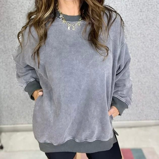 VINTAGE GREY SWEATSHIRT WITH POCKETS - CountryFide Custom Accessories and Outdoors
