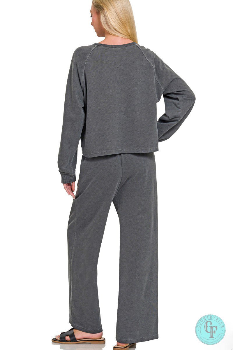 Washed F/terry Round Neck Pullover & Pants Set - CountryFide Custom Accessories and Outdoors