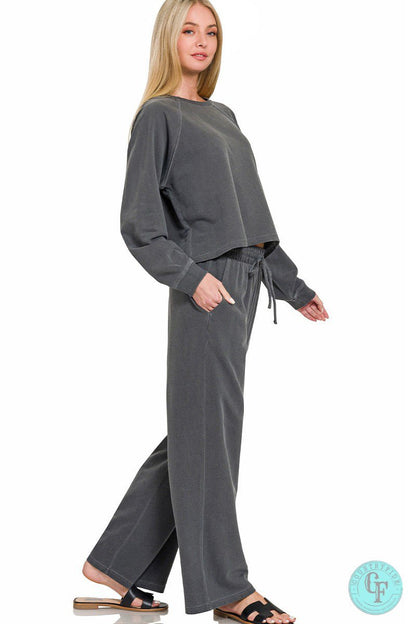 Washed F/terry Round Neck Pullover & Pants Set - CountryFide Custom Accessories and Outdoors