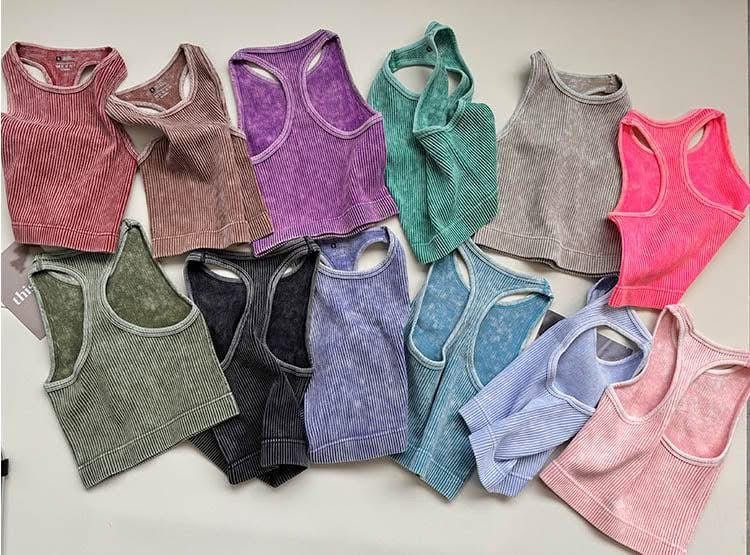 WASHED KNIT RIBBED CROPPED RACER TANK - **Preorder - CountryFide Custom Accessories and Outdoors