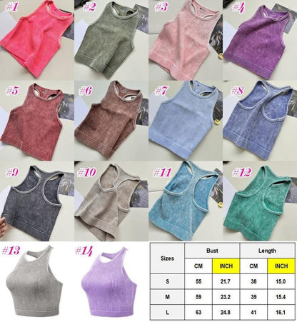 WASHED KNIT RIBBED CROPPED RACER TANK - **Preorder - CountryFide Custom Accessories and Outdoors